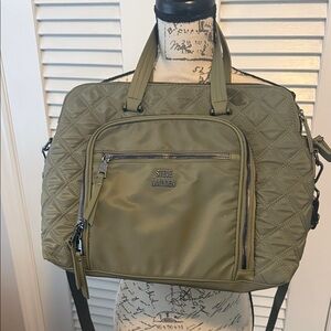 Steve Madden Olive Quilted Nylon Tote